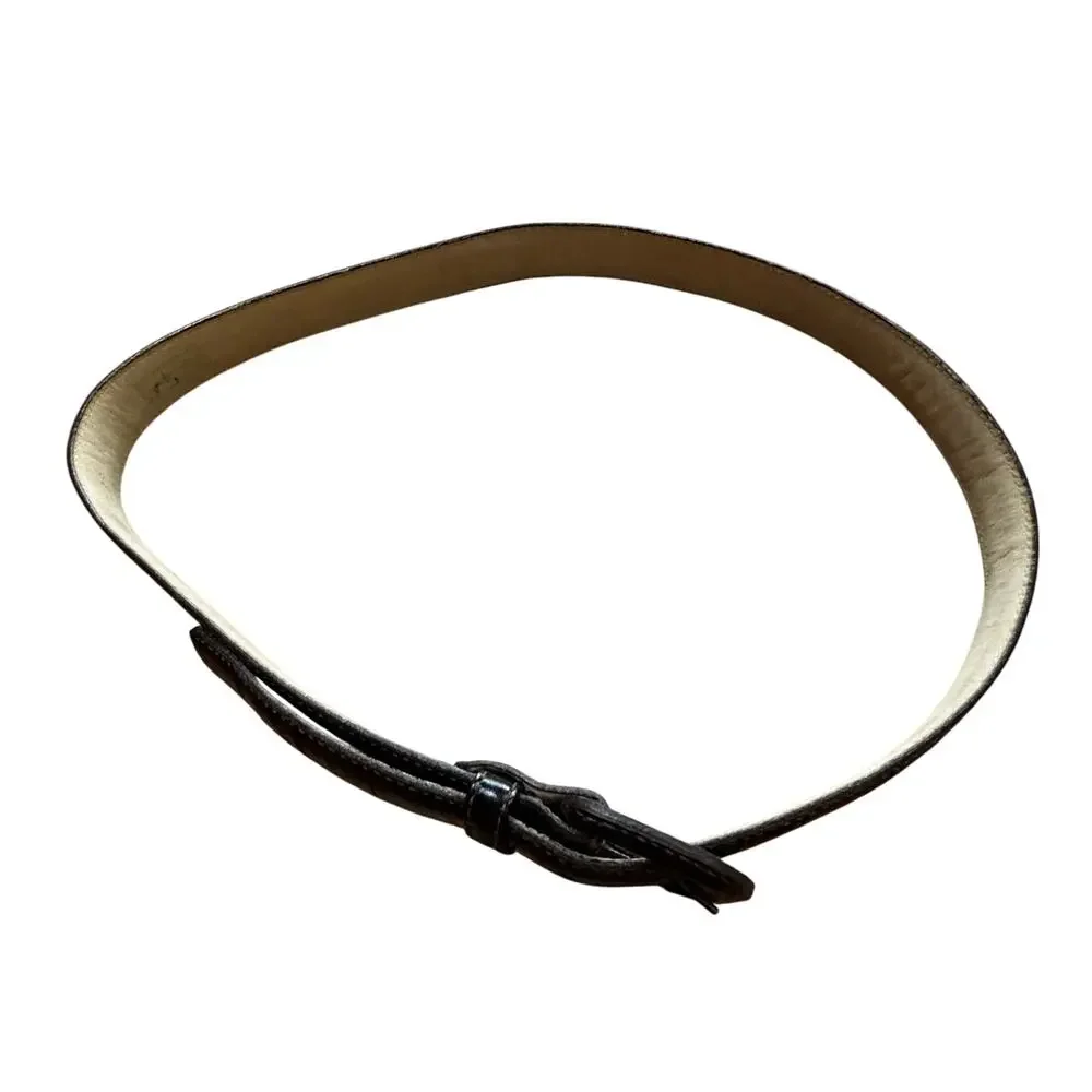 Banana Republic Brown Leather Belt Size 32 Made in Italy moc croc covered buckle